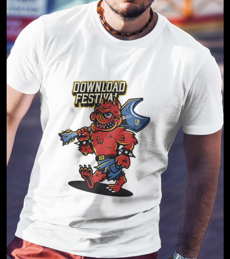 Download Festival Hellhound Character With Guitar T-Shirt