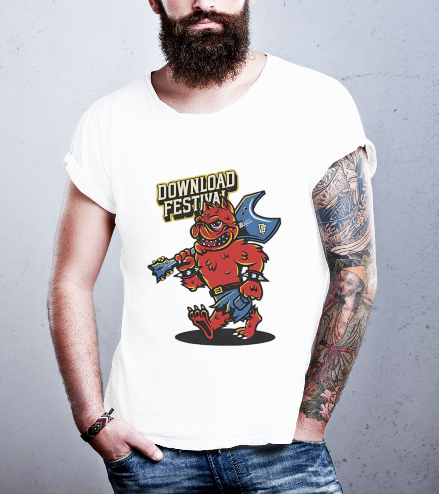 Download Festival Hellhound Character With Guitar T-Shirt
