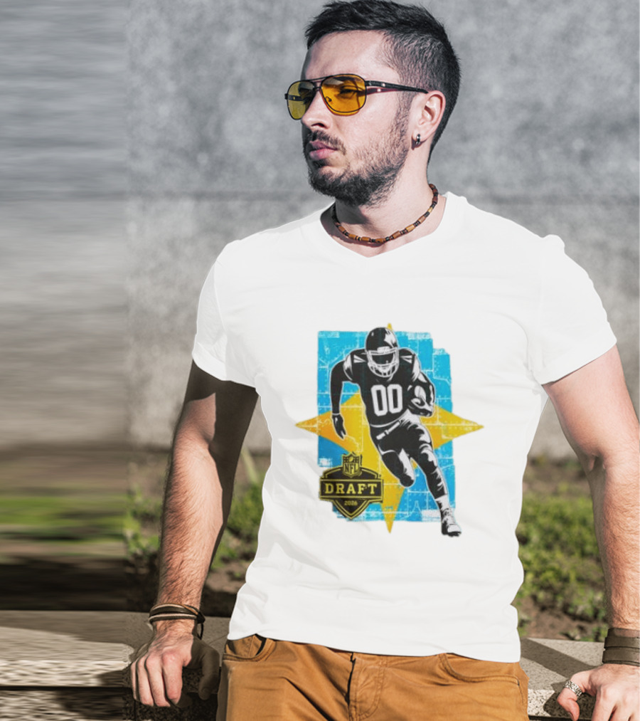 NFL Draft 2026 Football Player Jersey Number 00 T-Shirt
