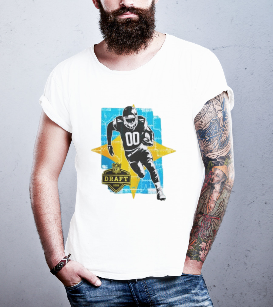 NFL Draft 2026 Football Player Jersey Number 00 T-Shirt