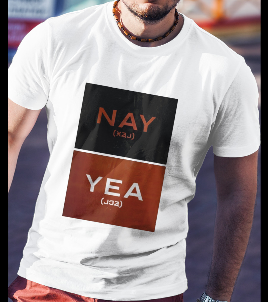 Nay Yea Minimalist Affirmation Negation Optical Illusion T-Shirt
