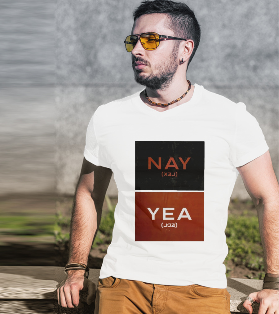Nay Yea Minimalist Affirmation Negation Optical Illusion T-Shirt