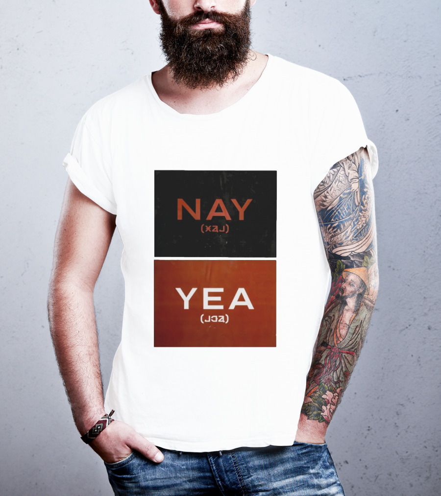 Nay Yea Minimalist Affirmation Negation Optical Illusion T-Shirt