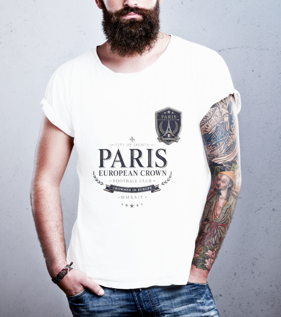 Paris City Of Light European Crown Football Club T-Shirt