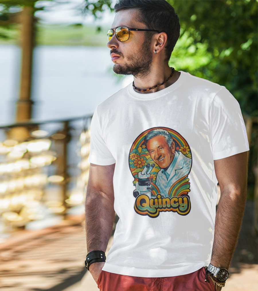 Quincy Scientist Jack Klugman Vintage Retro Flowers And Microscopes T-Shirt