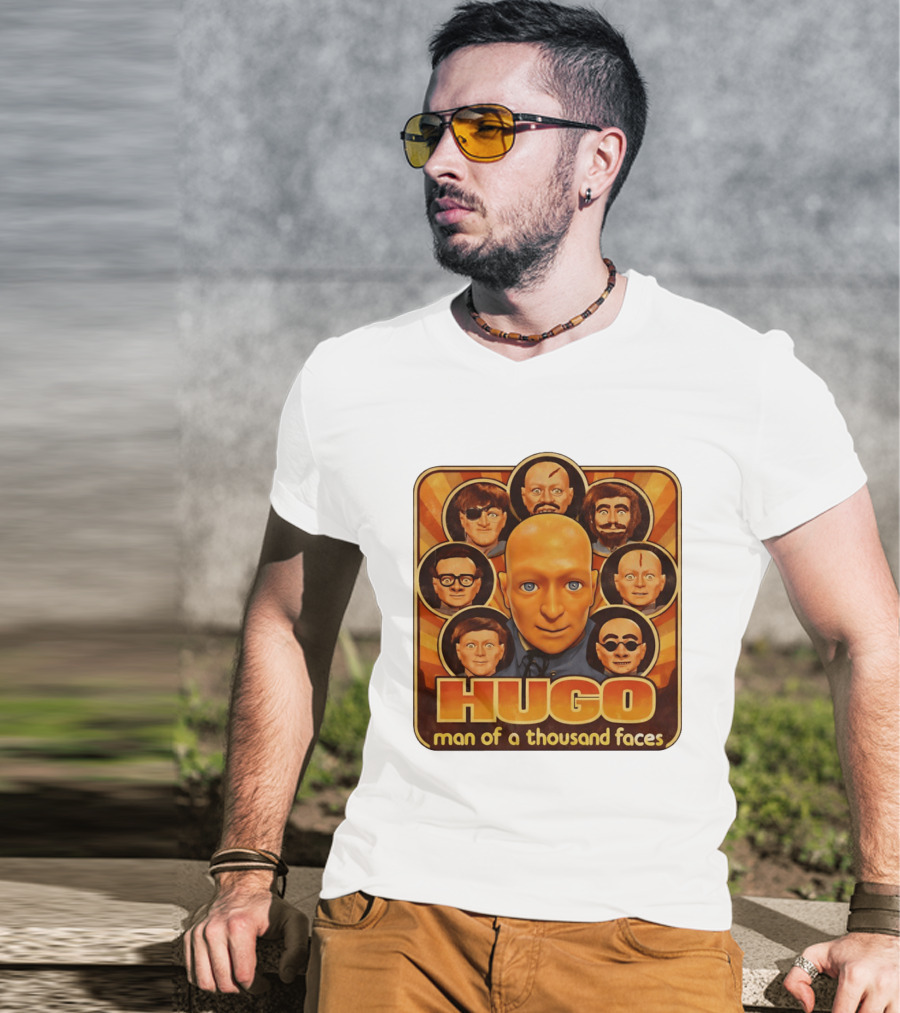 Hugo Man Of A Thousand Faces Ventriloquist Dummy Mask Collection T-Shirt