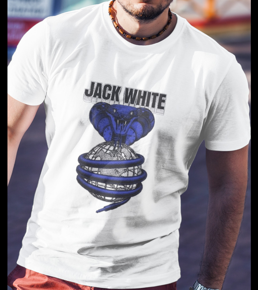 Jack White No Name Tour 2026 Snake Wrapped Around Globe T-Shirt