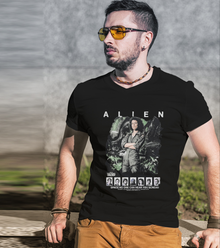 ALIEN Space No One Can Hear You Scream Nostromo Crew T-Shirt