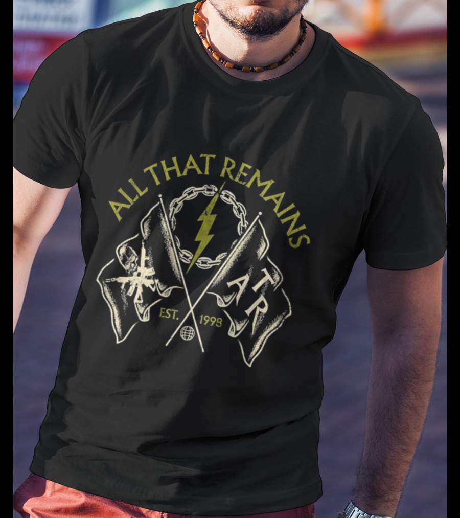All That Remains Flags Chains Lightning Bolt Est 1998 T-Shirt