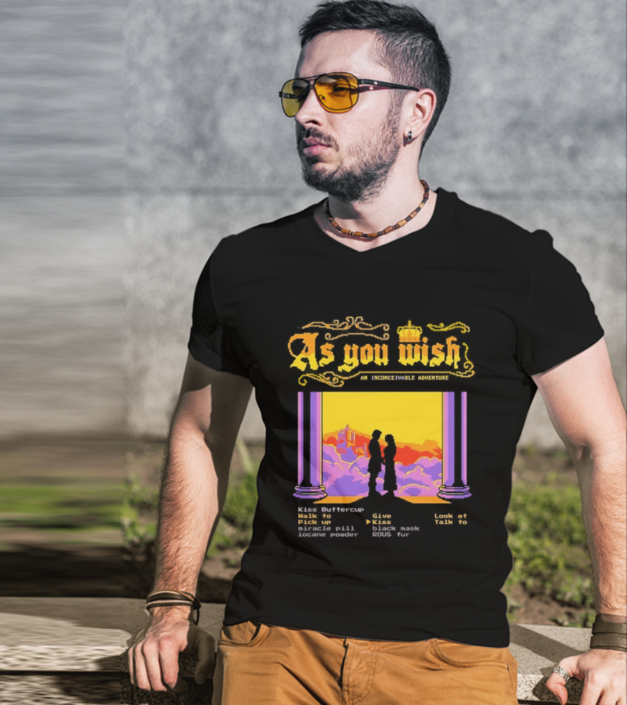 As You Wish An Inconceivable Adventure Princess Bride Castle Silhouette Clouds And Columns T-Shirt