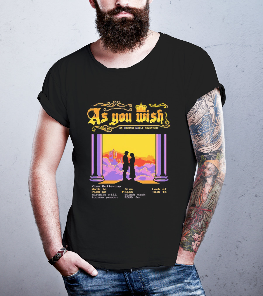 As You Wish An Inconceivable Adventure Princess Bride Castle Silhouette Clouds And Columns T-Shirt