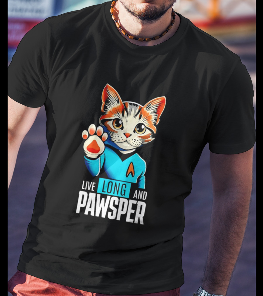 Cat Live Long And Pawsper Fun Feline Cosplay T-Shirt