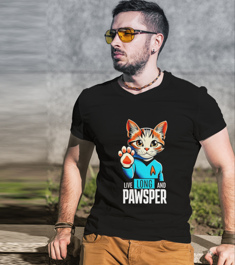 Cat Live Long And Pawsper Fun Feline Cosplay T-Shirt