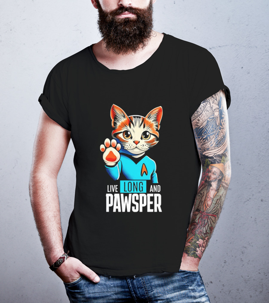 Cat Live Long And Pawsper Fun Feline Cosplay T-Shirt
