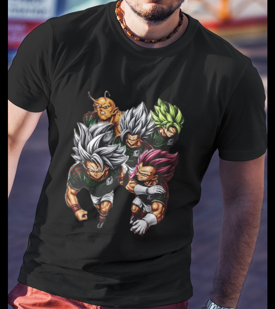 Goku Vegeta Dragon Ball Mexico Soccer Collaboration Game Time Two Sided T-Shirt