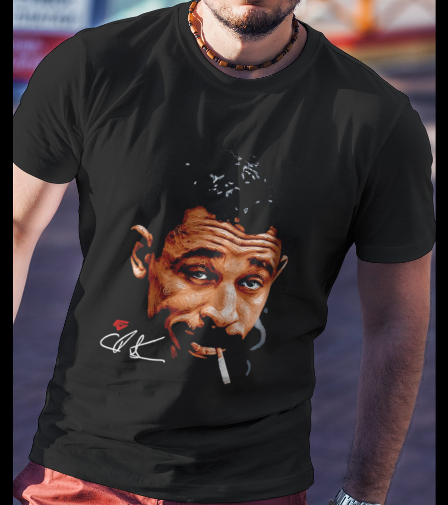 Charles Bukowski Cigarette Artwork CK Signature T-Shirt
