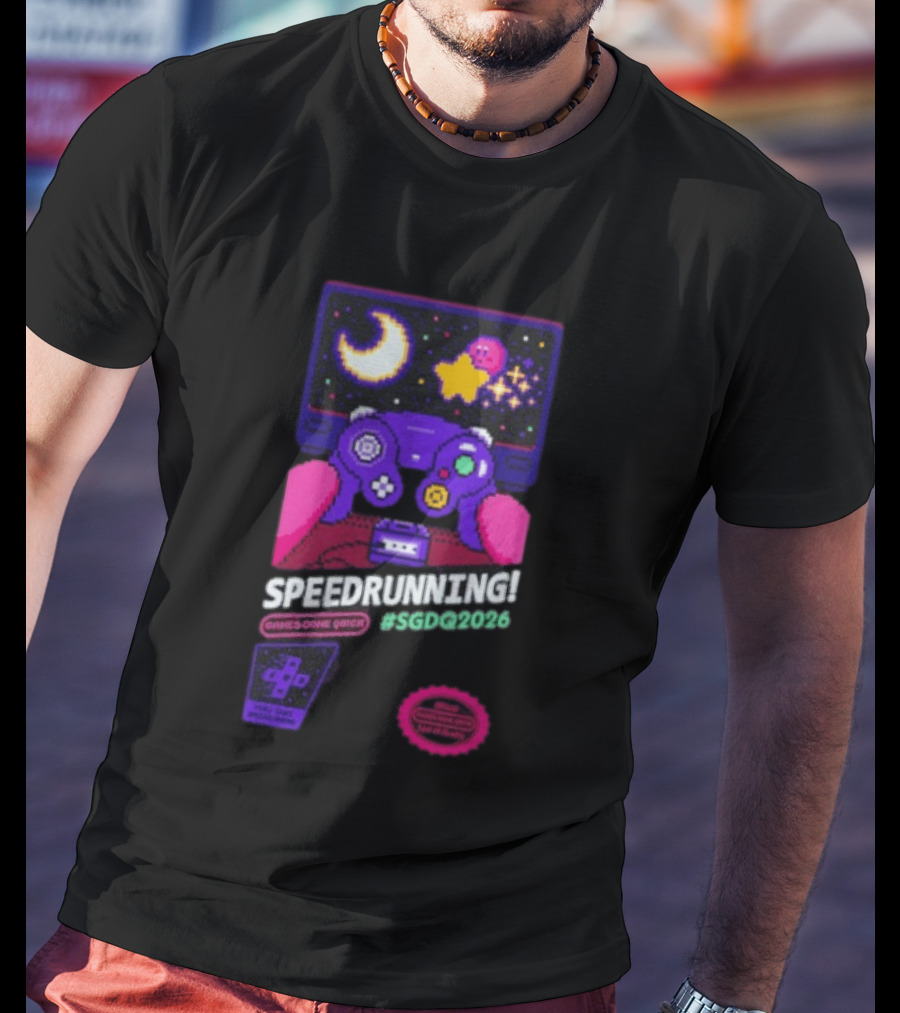 Games Done Quick Speedrunning 2026 Kirby Controller Retro Gaming T-Shirt