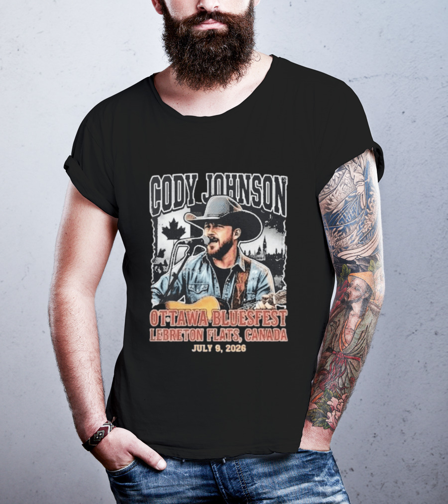Cody Johnson Live Ottawa Bluesfest LeBreton Flats Canada July 9 2026 Country Music Event T-Shirt