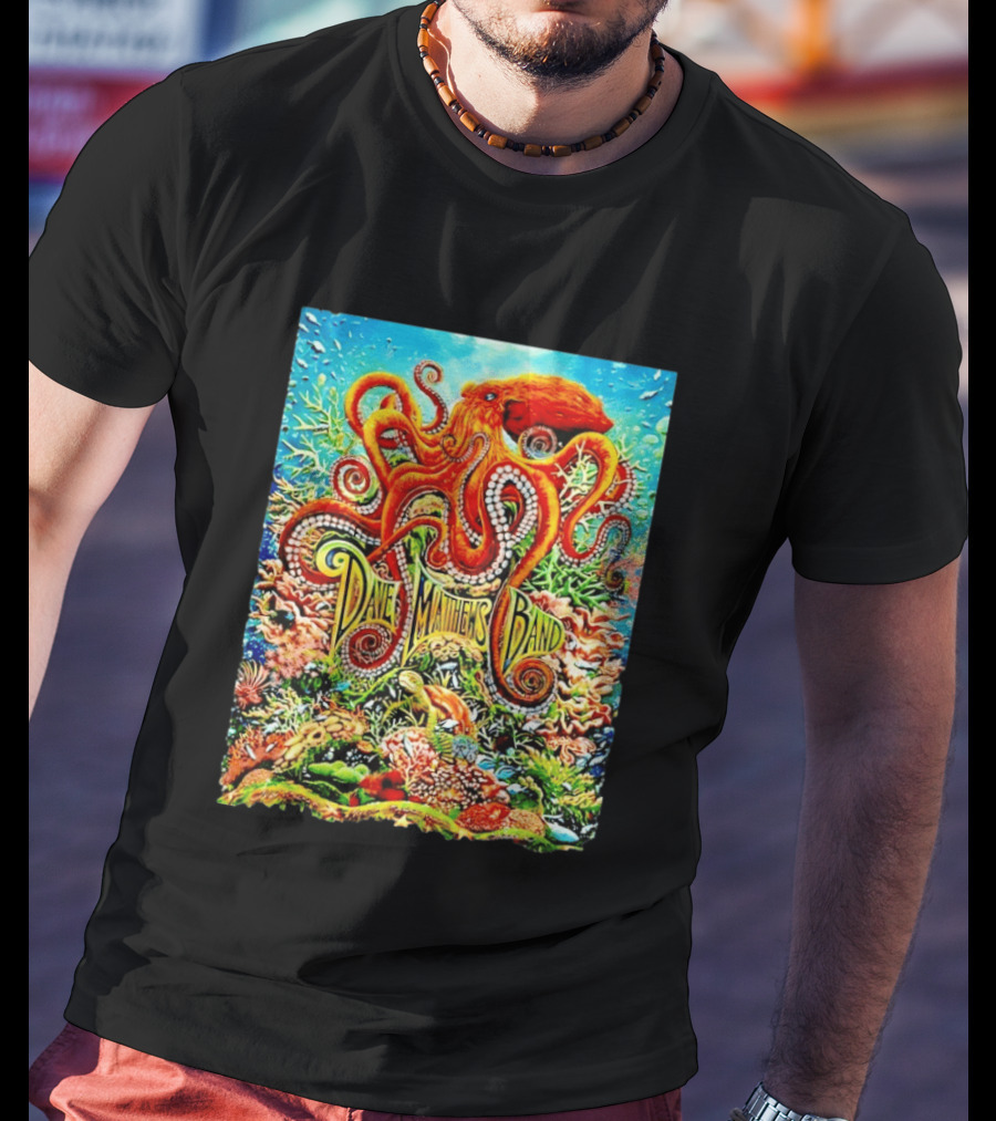 Dave Matthews Band Camden New Freedom Mortgage Pavilion July 11 2026 Colorful Octopus Underwater Scene T-Shirt