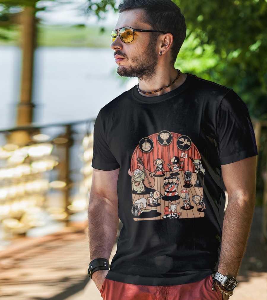 Monty Python And The Holy Grail Medieval Band Peanuts Style Scene T-Shirt
