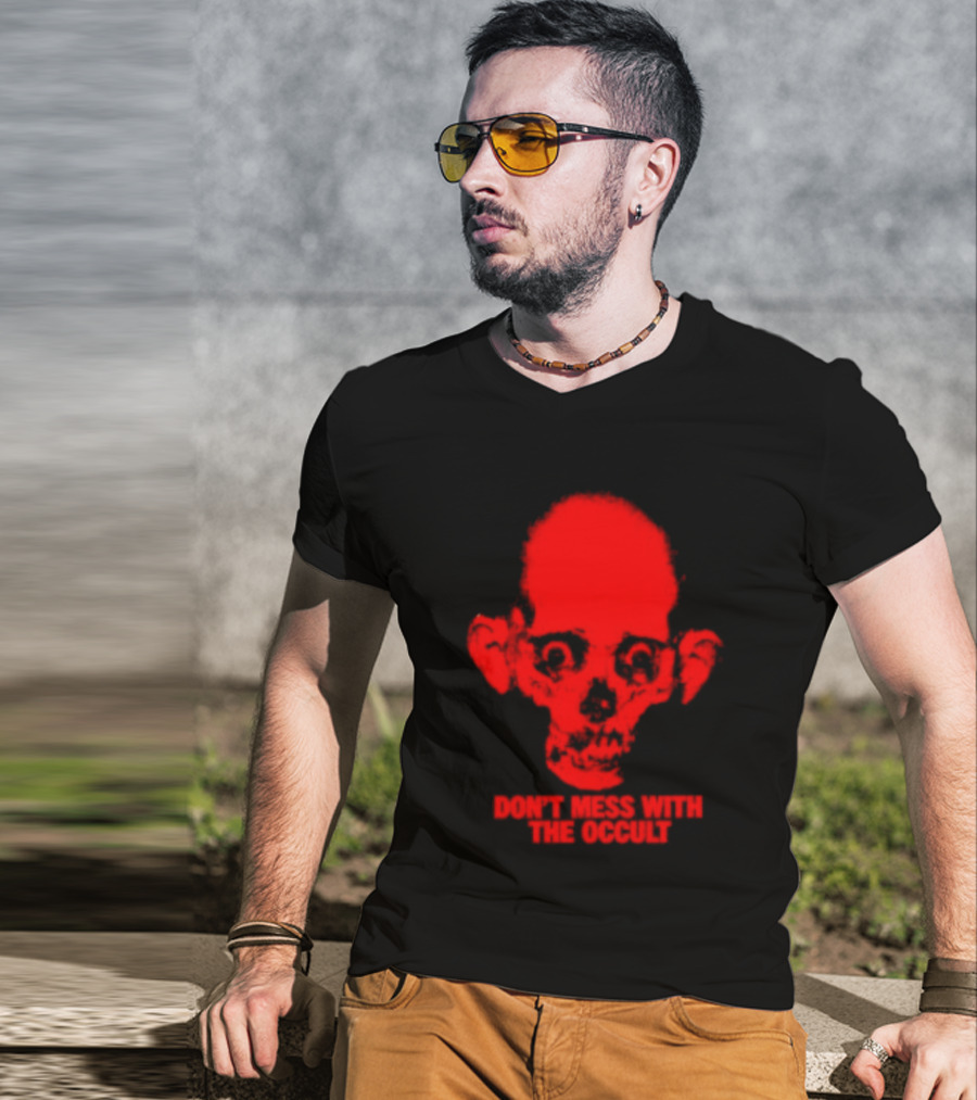Don't Mess With The Occult Red Skull Horror T-Shirt