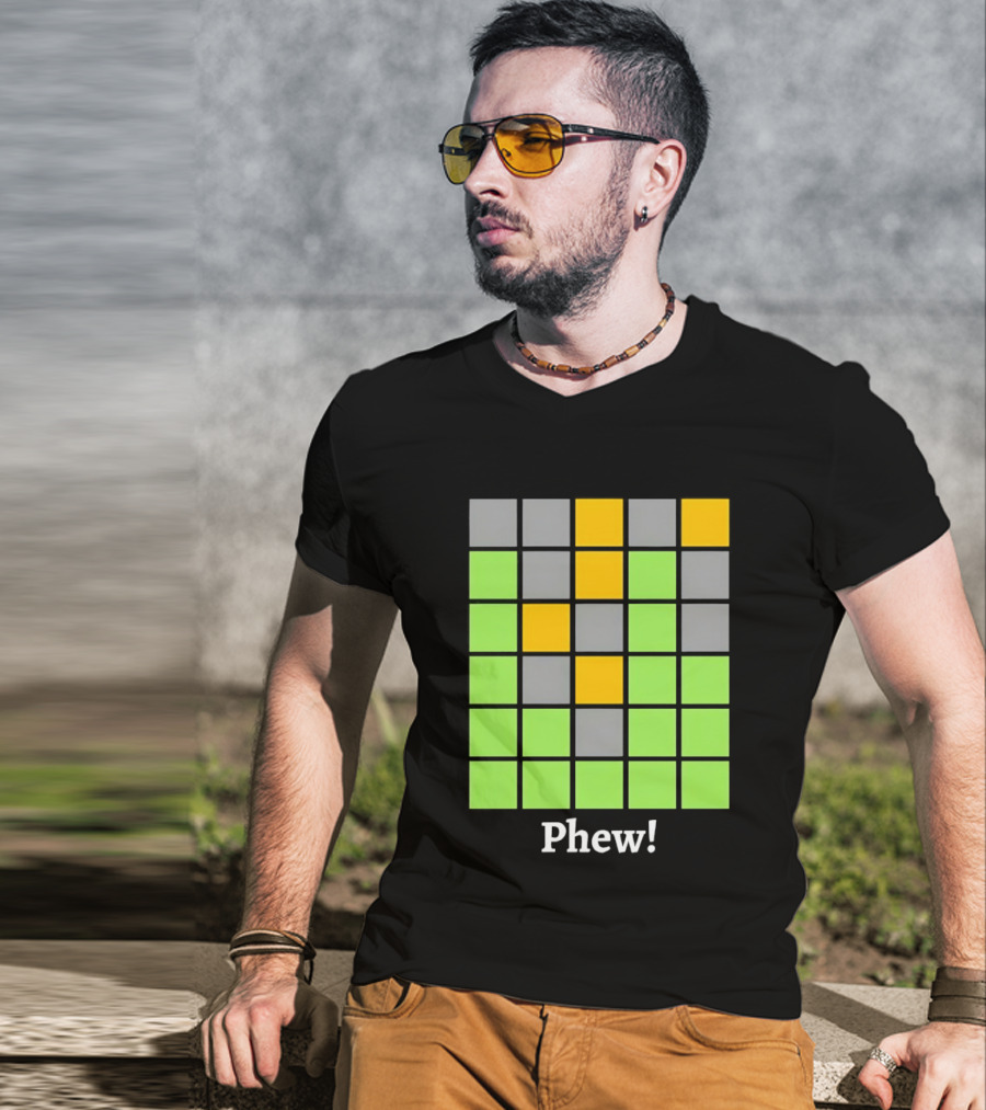 Minesweeper Phew Grid Game Board Text Phew T-Shirt
