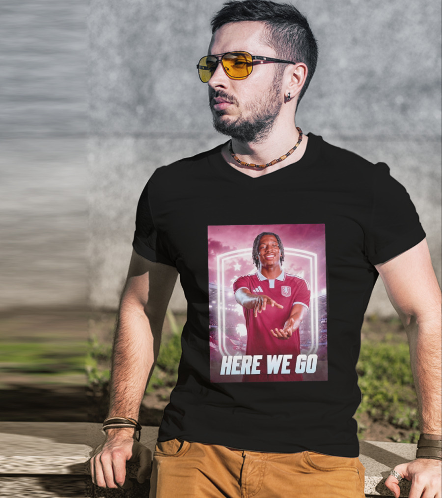 Jaden Philogene Here We Go Aston Villa Soccer Star Enthusiasm T-Shirt
