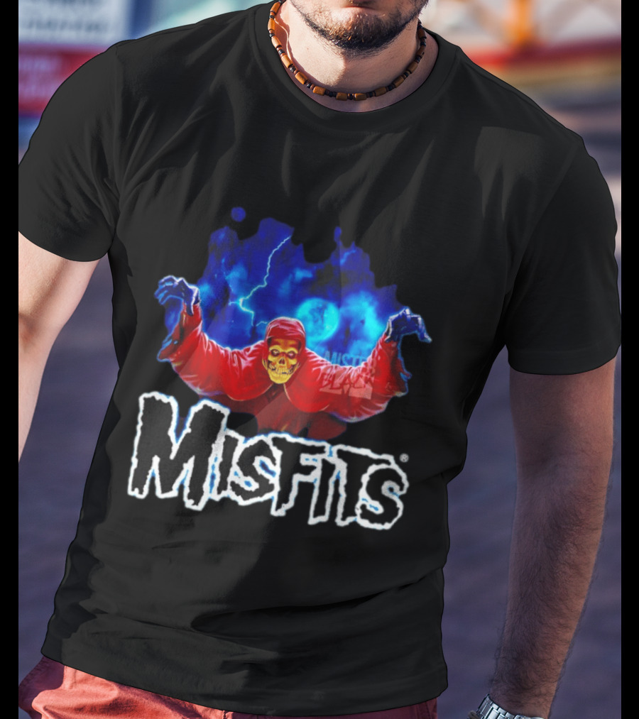 Misfits Crimson Ghost Punk Rock Lightning Glenn Danzig T-Shirt