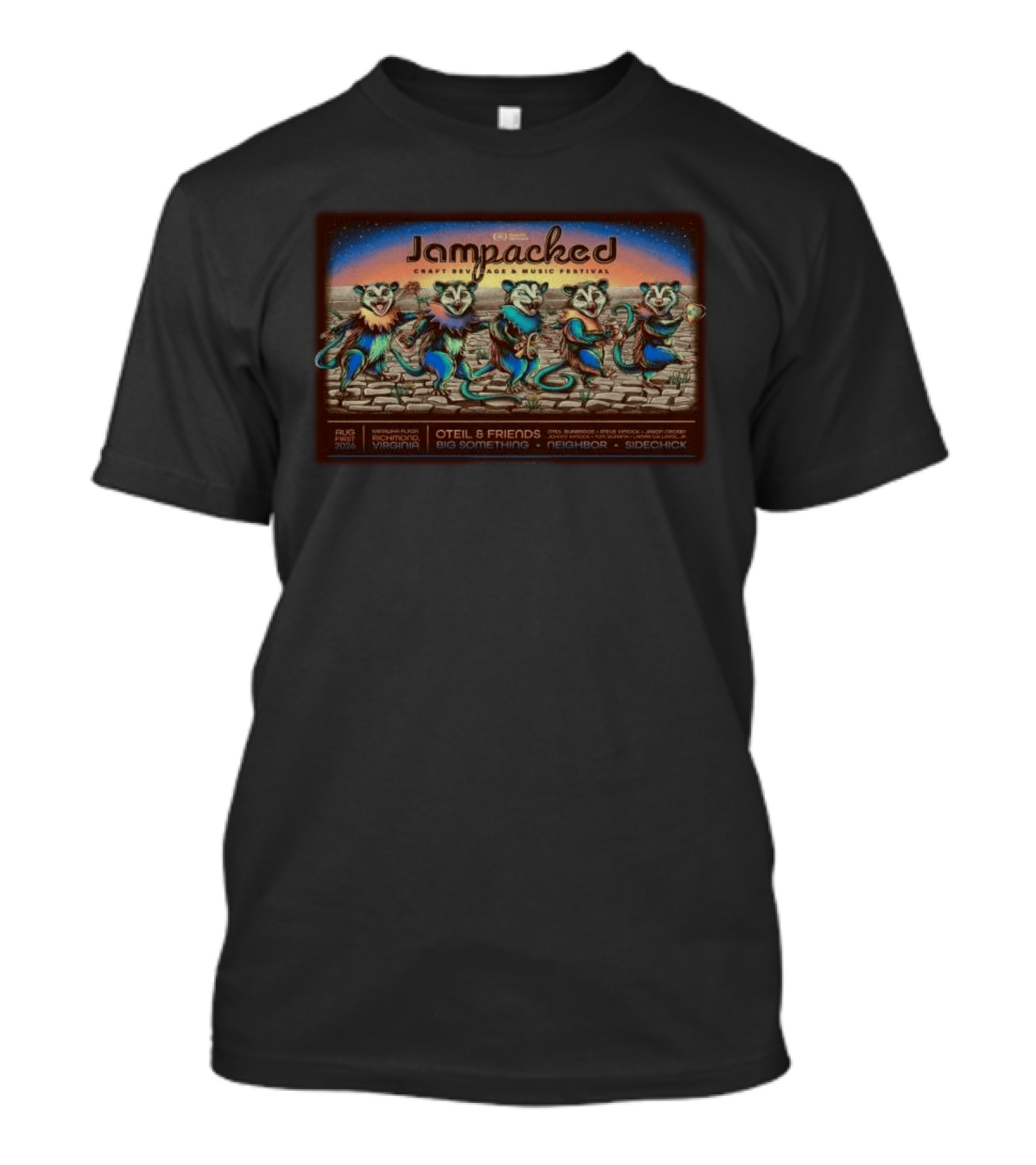 JamPacked Craft Beverage Music Festival Richmond VA Aug 2026 Oteil And Friends Big Something Neighbor Sidechick T-Shirt