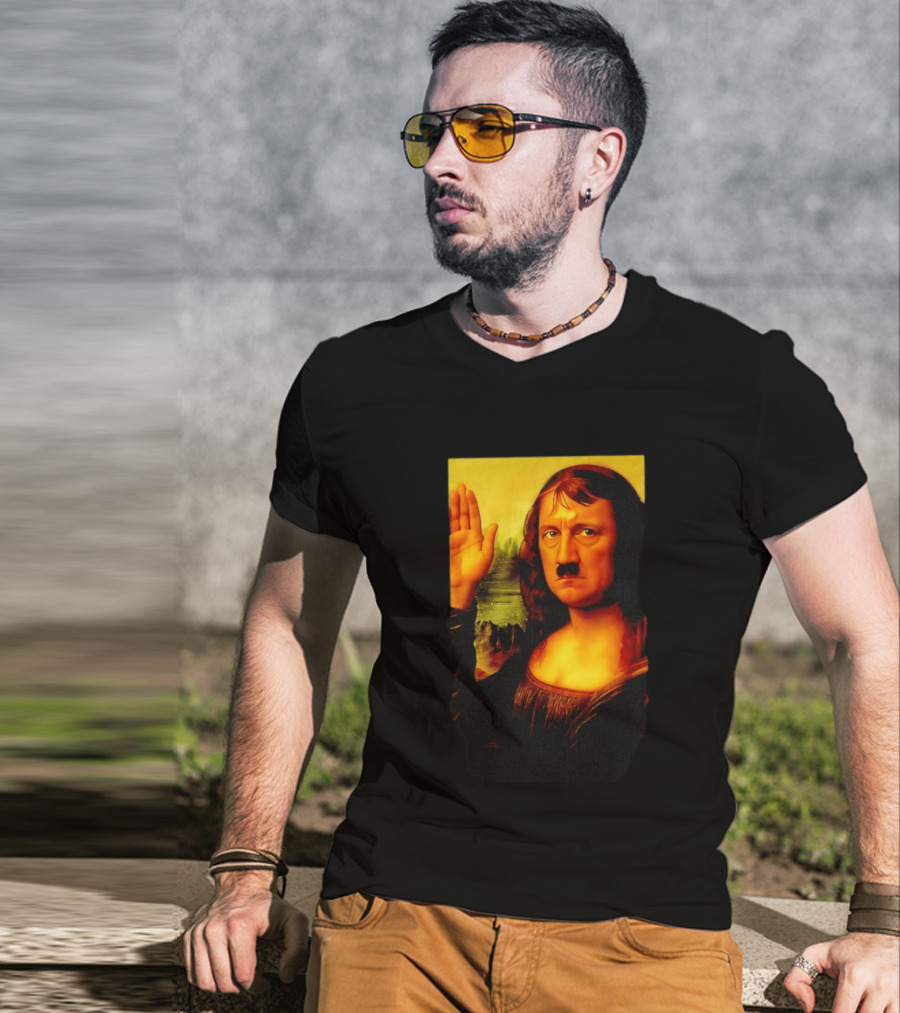 Mona Lisa Hitler Mashup Painting Iconic Fusion T-Shirt