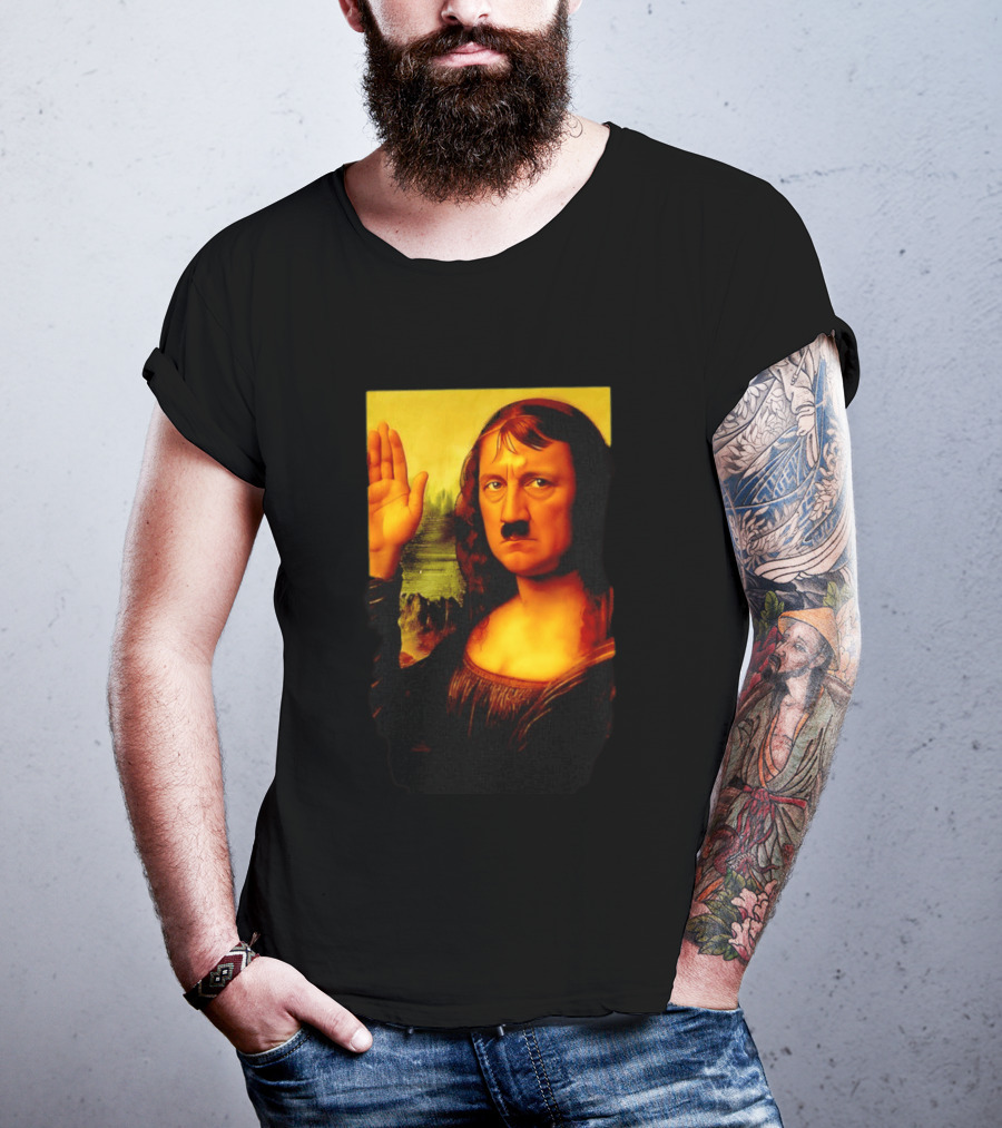 Mona Lisa Hitler Mashup Painting Iconic Fusion T-Shirt