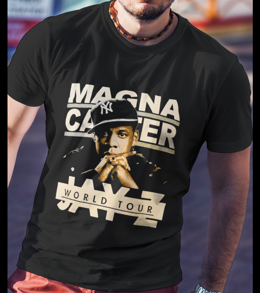Jay Z Magna Carter World Tour Yankees Cap T-Shirt