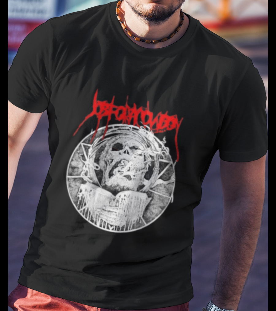 Job For A Cowboy Smoking Skull Death Metal T-Shirt