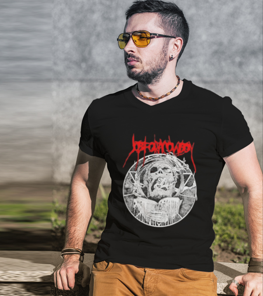 Job For A Cowboy Smoking Skull Death Metal T-Shirt