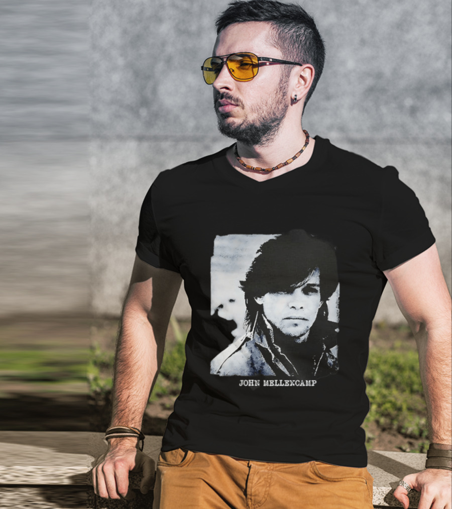 John Mellencamp Rock Music Singer Black And White T-Shirt