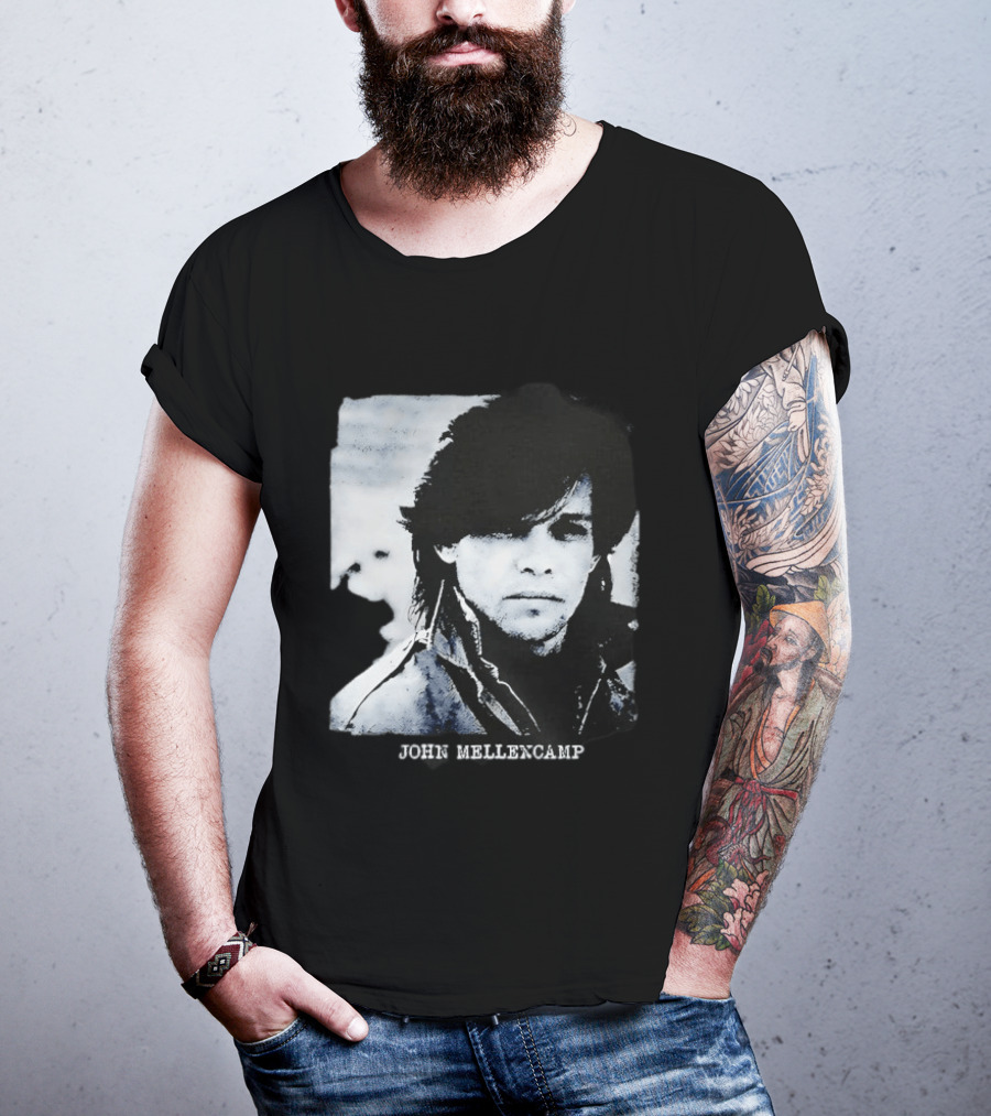 John Mellencamp Rock Music Singer Black And White T-Shirt