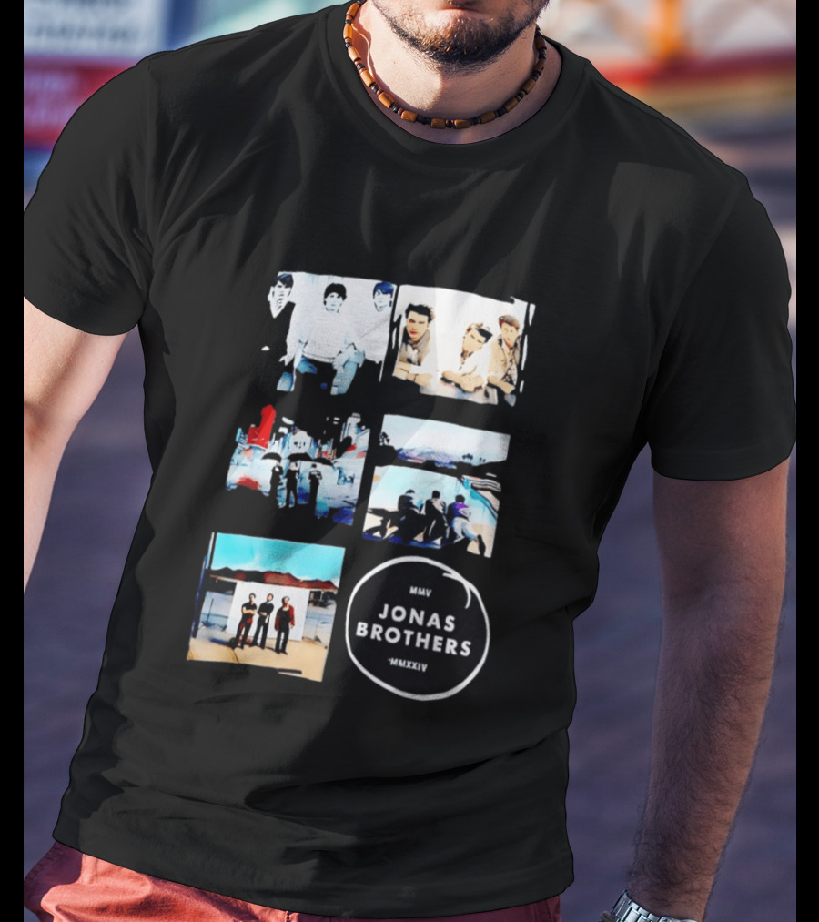 Jonas Brothers Collage MMV MMXXIV Music Band Photos Collection T-Shirt