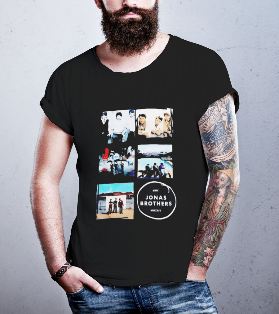 Jonas Brothers Collage MMV MMXXIV Music Band Photos Collection T-Shirt