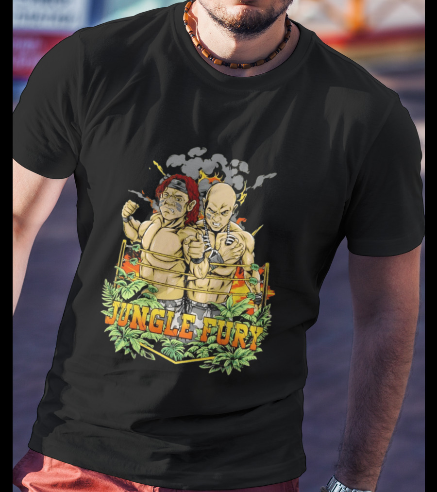 Jungle Fury Wrestling Duo Tag Team Explosive Showdown T-Shirt