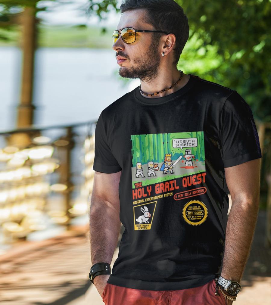 The Holy Grail Quest Medieval Entertainment System A Very Silly Adventure High Score T-Shirt