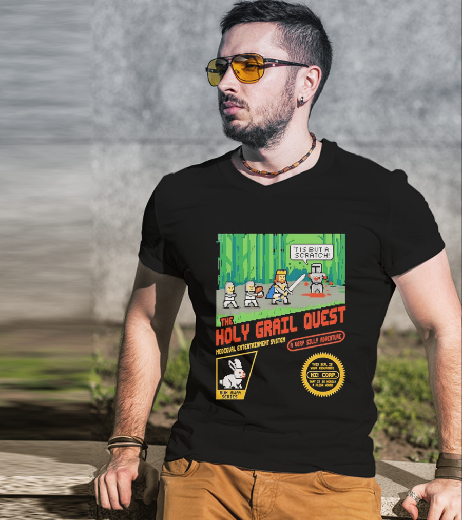 The Holy Grail Quest Medieval Entertainment System A Very Silly Adventure High Score T-Shirt