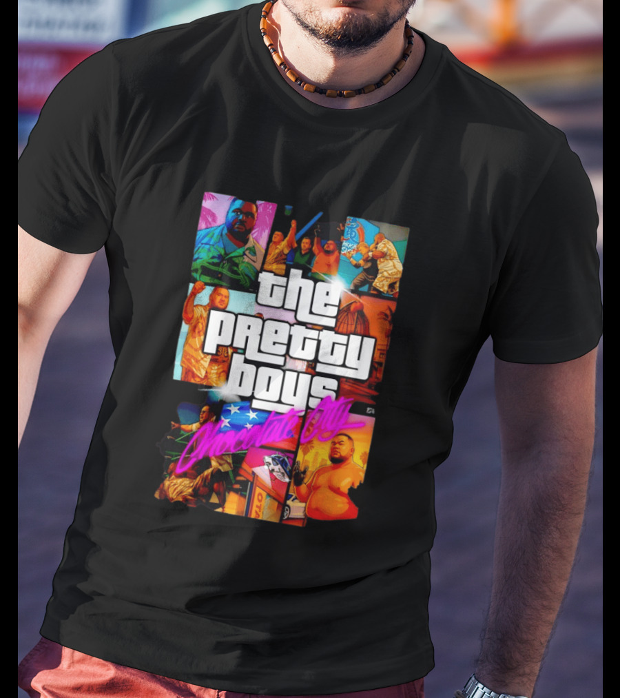 The Pretty Boys Chocolate City Collage Akashi Sushi Gaming Mashup T-Shirt