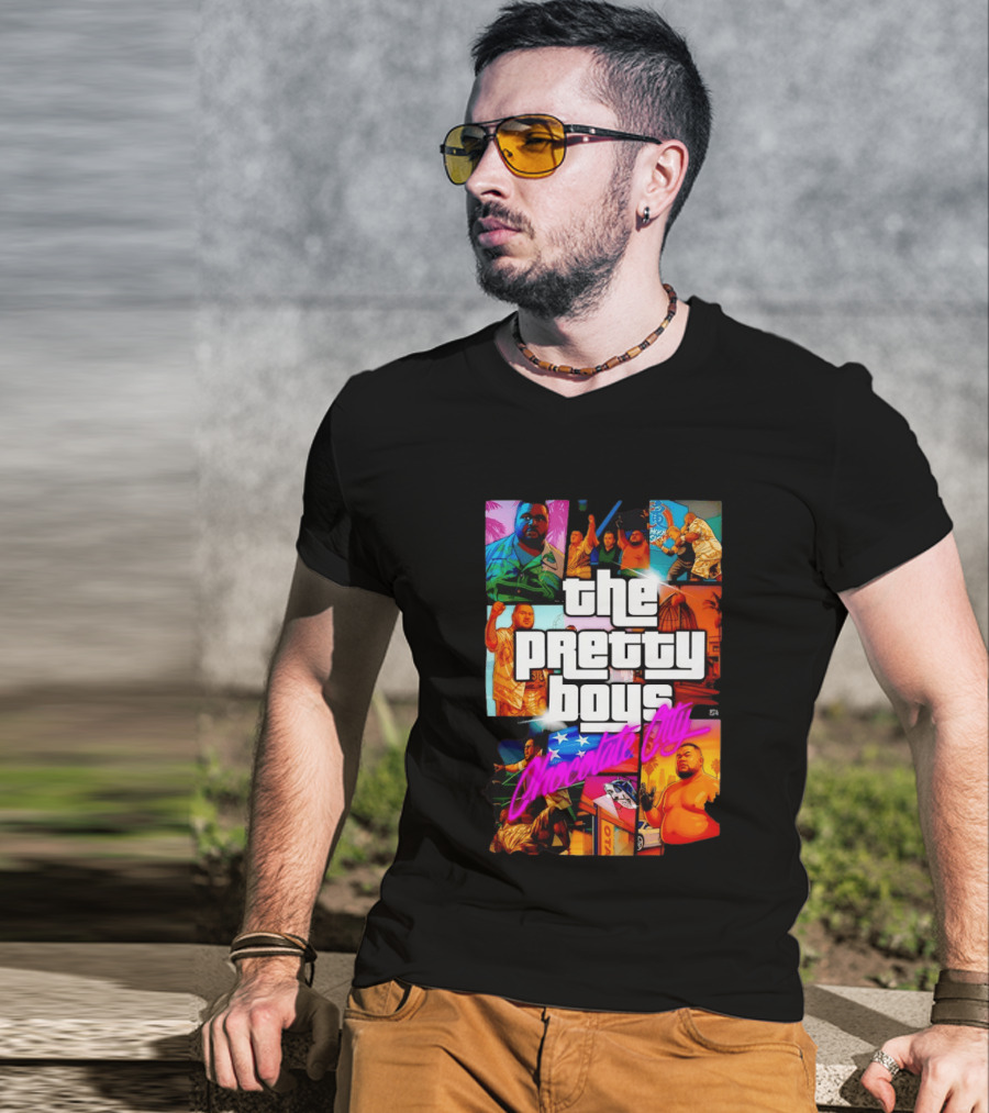 The Pretty Boys Chocolate City Collage Akashi Sushi Gaming Mashup T-Shirt