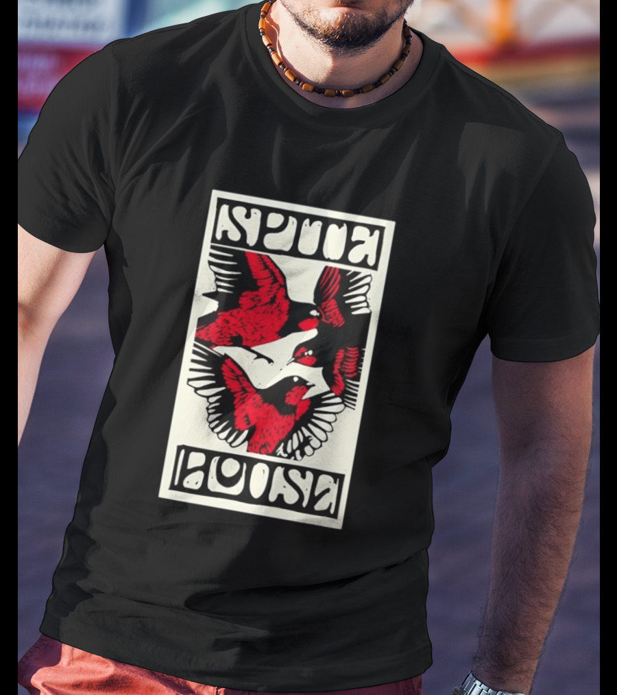 Spite House Bird Artwork With Bold Red And Black T-Shirt