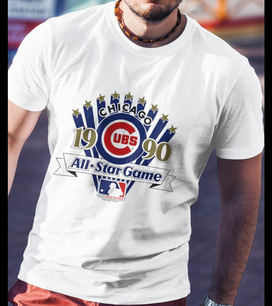 Chicago Cubs 1990 MLB All Star Game Logo Stars Blue Red T-Shirt