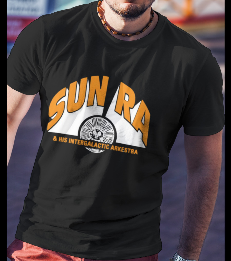 Sun Ra And His Intergalactic Arkestra Orange Text Circular Starburst T-Shirt