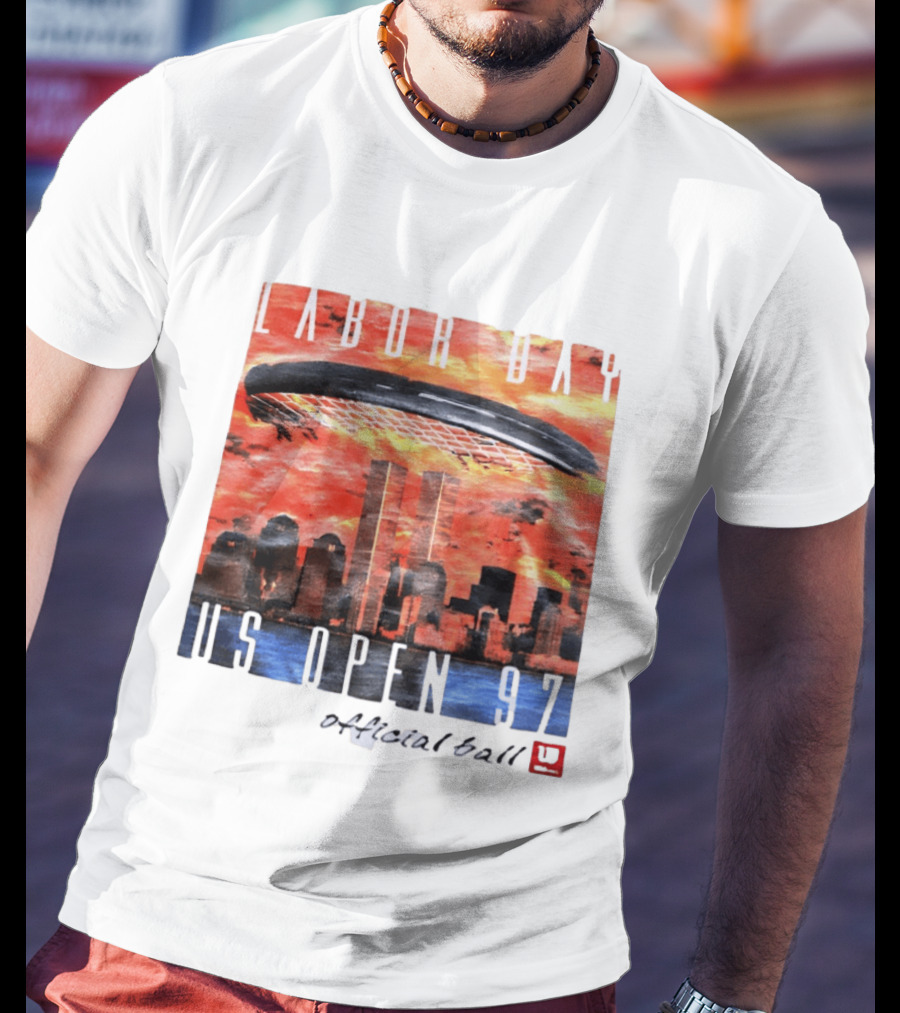 Labor Day US Open 97 Wilson Official Ball Twin Towers Skyline T-Shirt