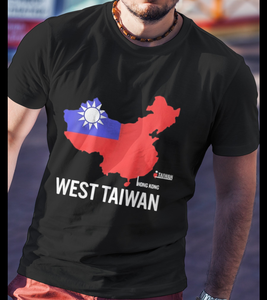 West Taiwan Map Political Geopolitical With Flag T-Shirt