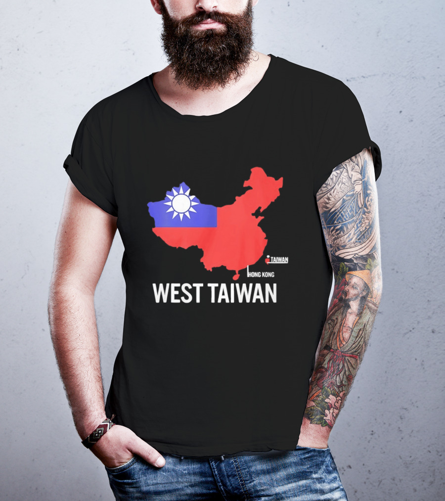 West Taiwan Map Political Geopolitical With Flag T-Shirt
