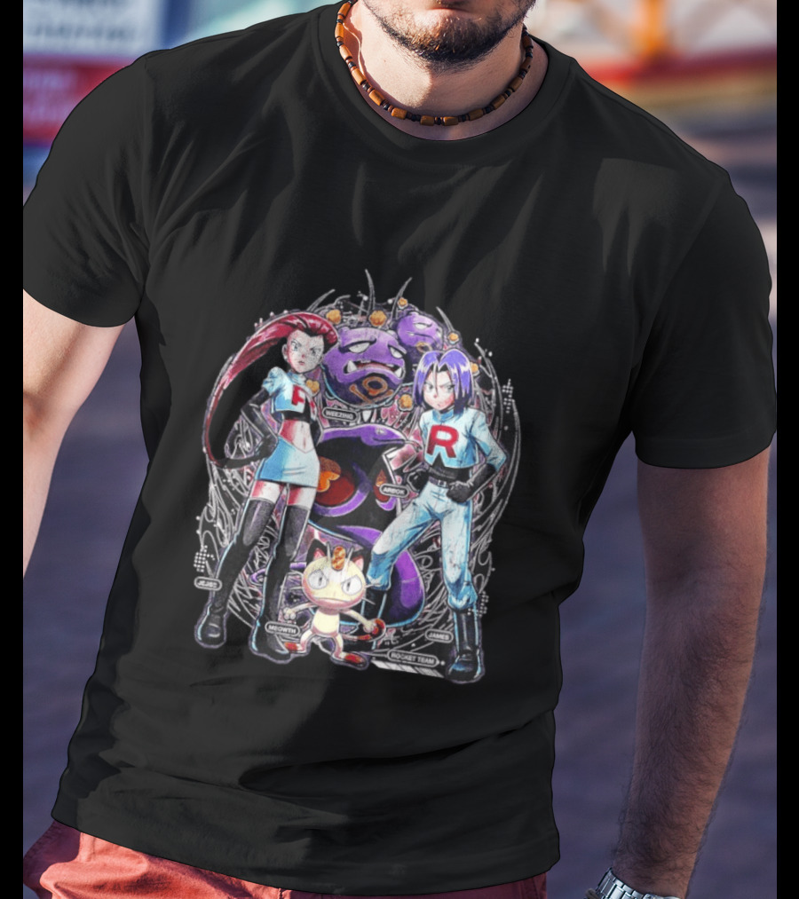 Team Rocket Jessie James Meowth Arbok Weezing Rocket Team T-Shirt